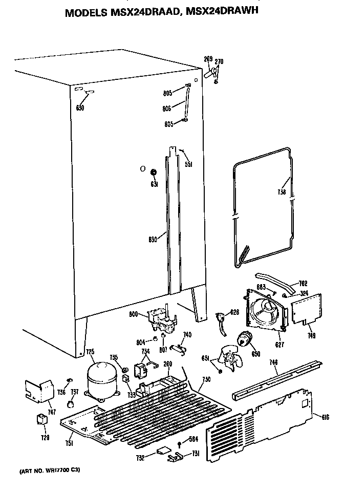 GE MSX24DRAWH unit diagram