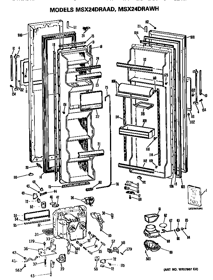 GE MSX24DRAWH doors diagram