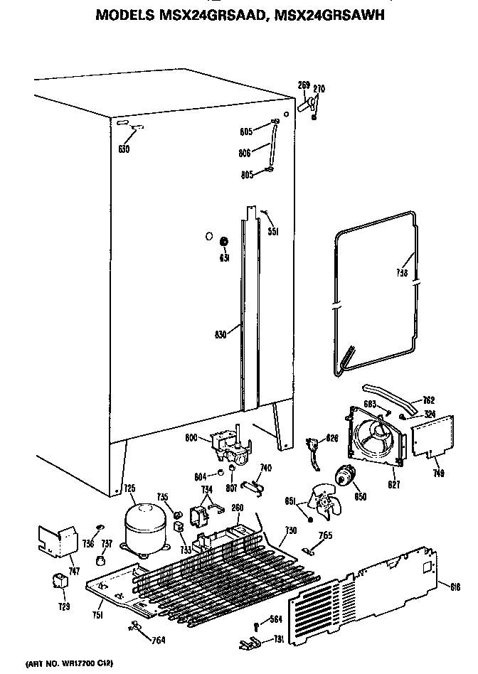 GE MSX24GRSAAD unit diagram