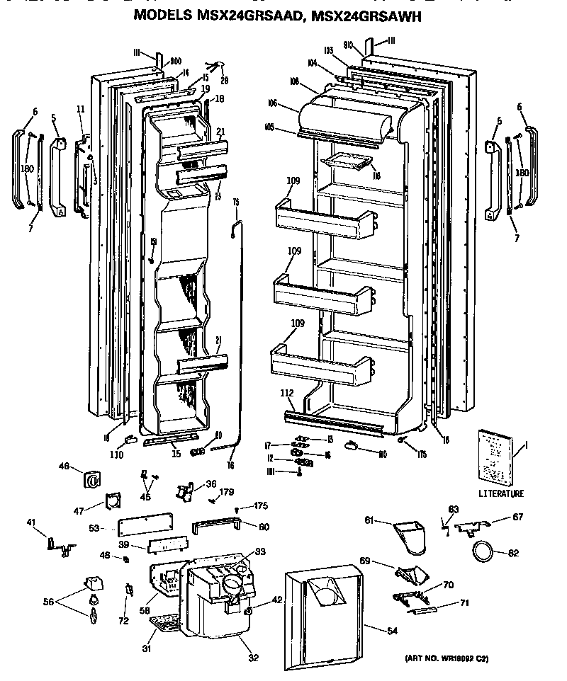 GE MSX24GRSAAD doors diagram