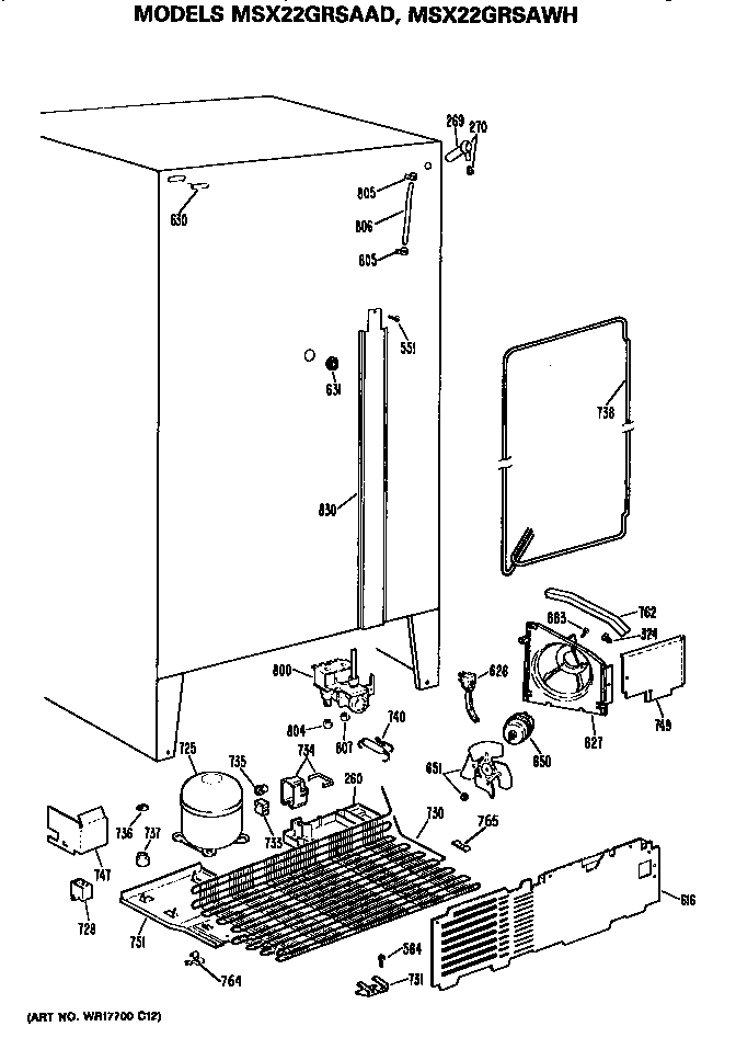 GE MSX22GRSAWH unit diagram