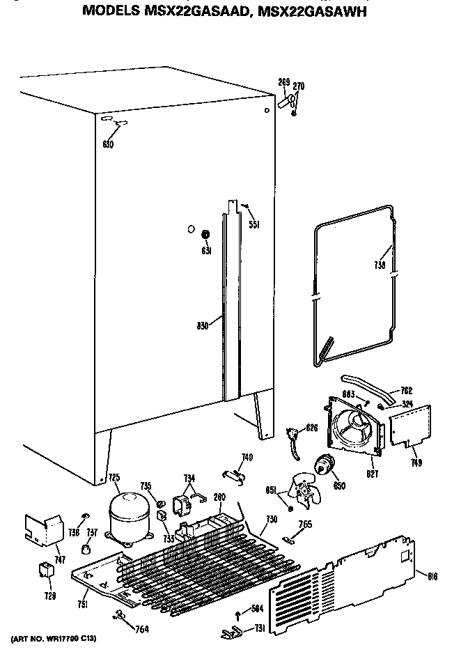 GE MSX22GASAAD unit diagram