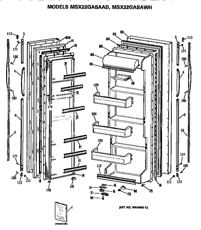 GE MSX22GASAAD doors diagram