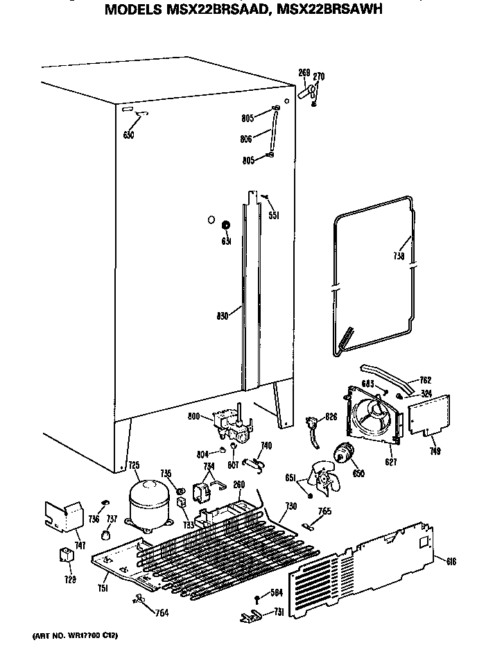 GE MSX22BRSAAD unit diagram