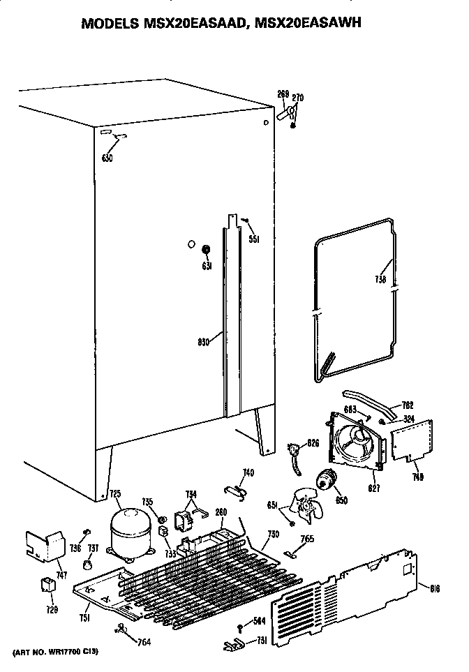 GE MSX20EASAWH unit diagram