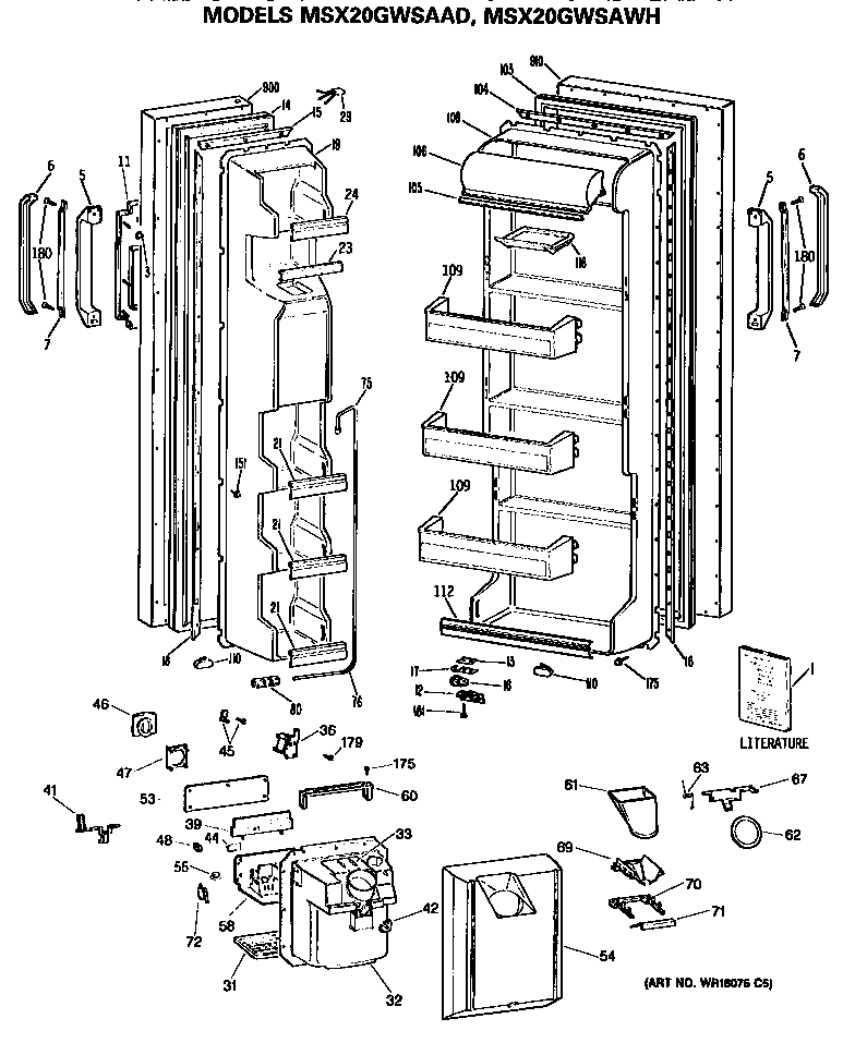 GE MSX20GWSAAD doors diagram