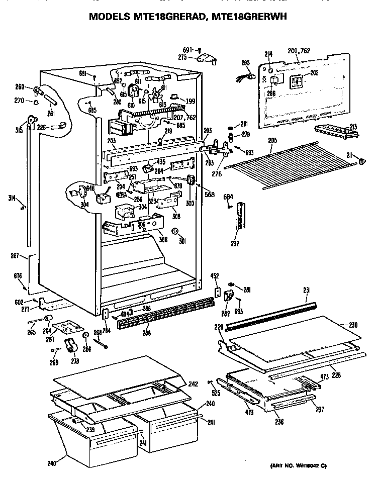 GE MTE18GRERAD cabinet diagram