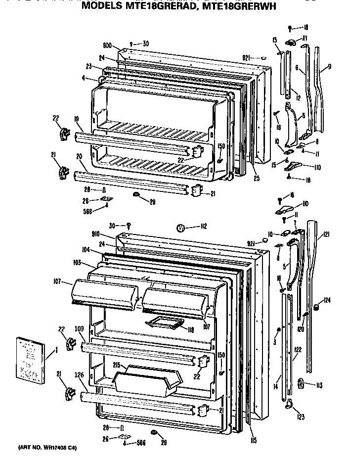 GE MTE18GRERAD doors diagram
