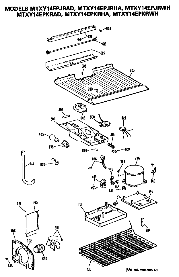 GE MTXY14EPKRHA unit diagram