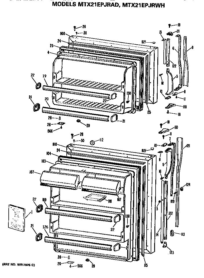 GE MTX21EPJRAD doors diagram