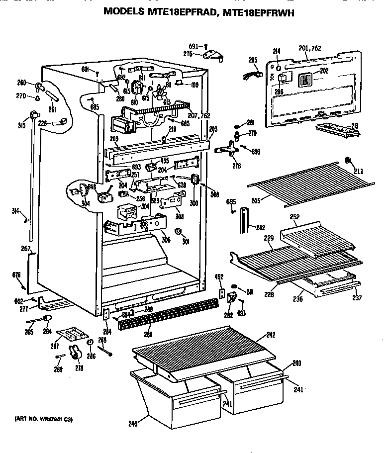 GE MTE18EPFRAD cabinet diagram