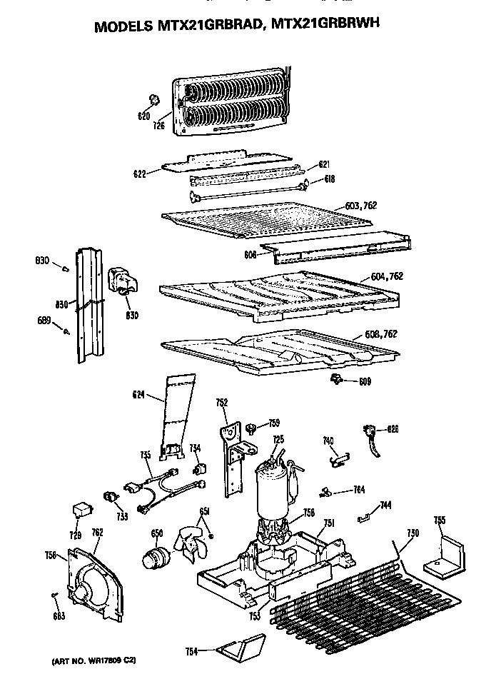 GE MTX21GRBRAD unit diagram
