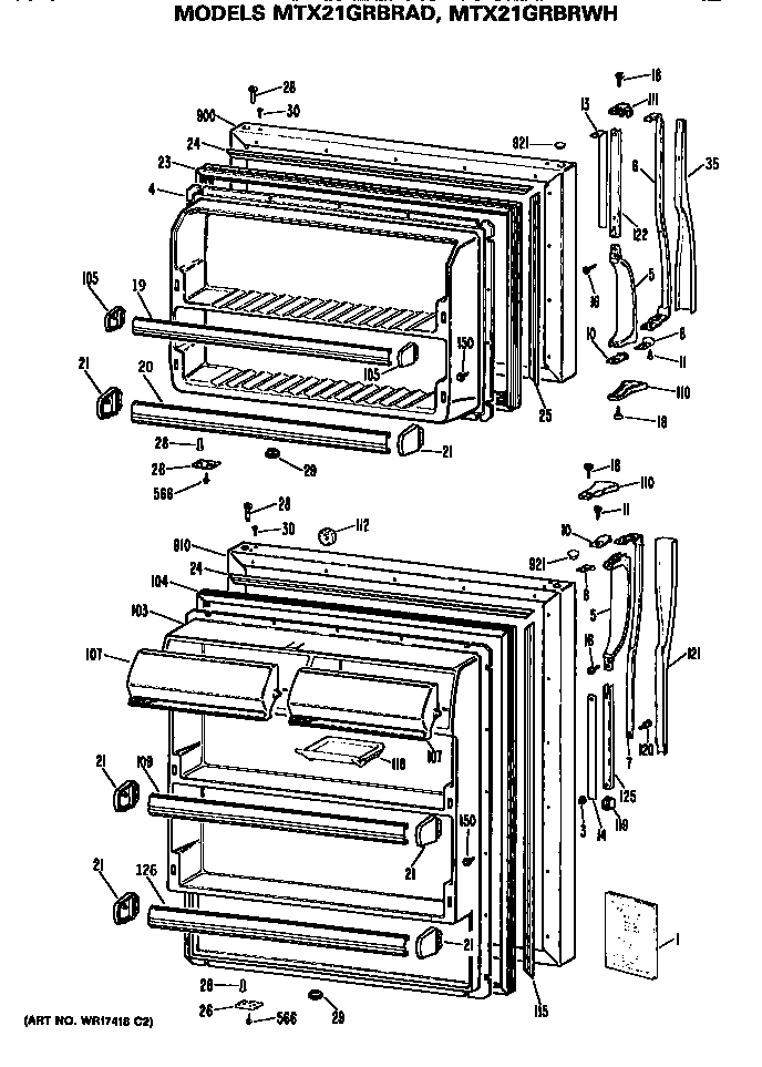GE MTX21GRBRAD doors diagram