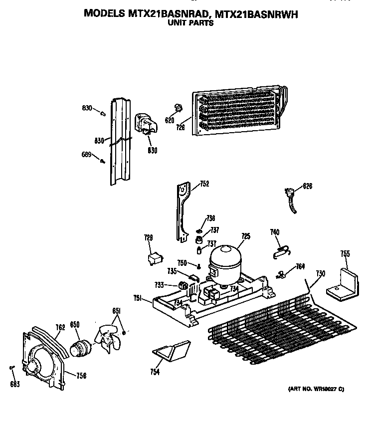 GE MTX21BASNRWH unit diagram