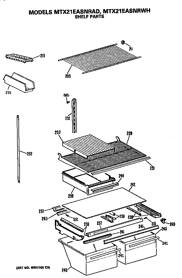 GE MTX21EASNRAD shelfs diagram
