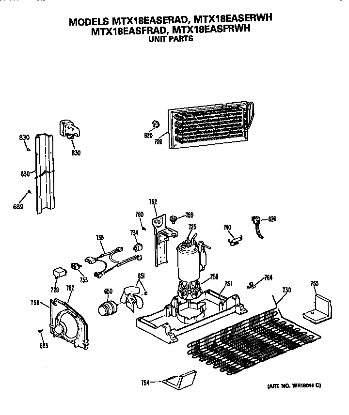 GE MTX18EASFRWH unit diagram
