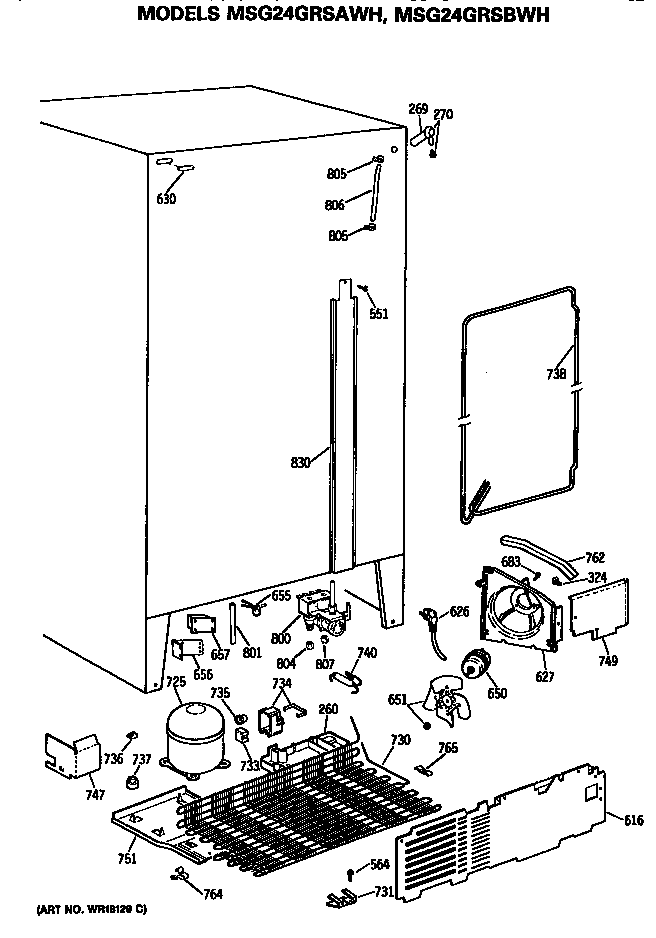 GE MSG24GRSAWH unit diagram