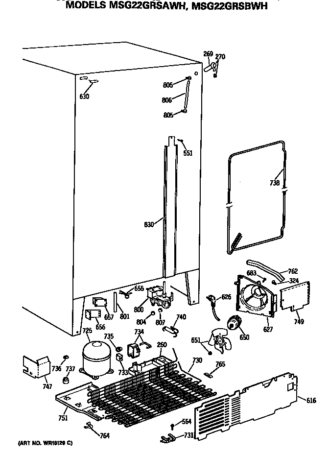 GE MSG22GRSBWH unit diagram