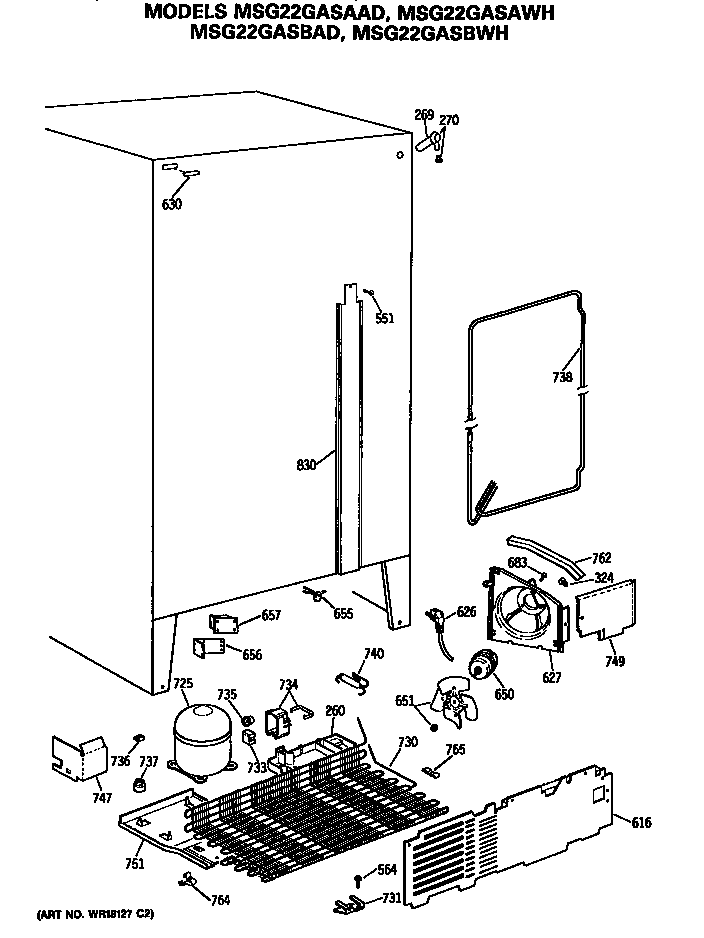 GE MSG22GASBWH unit diagram