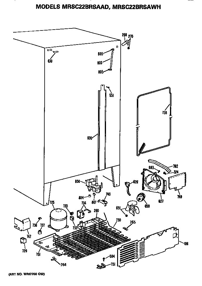 GE MRSC22BRSAWH unit diagram