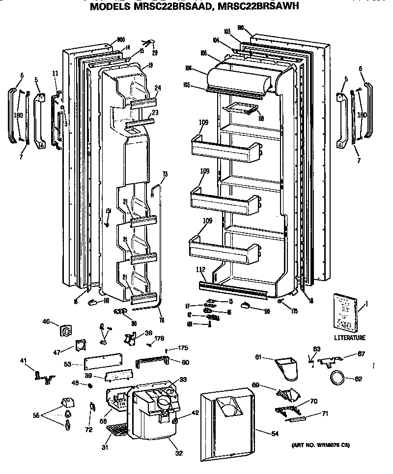 GE MRSC22BRSAWH doors diagram