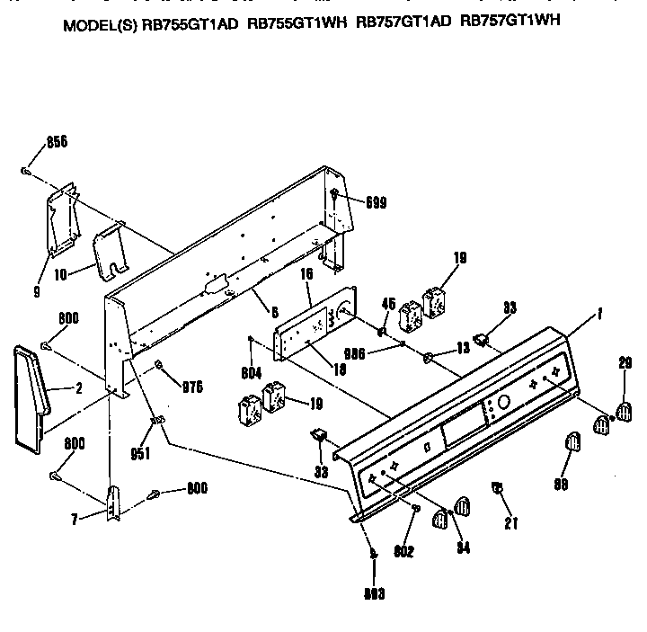 Hotpoint RB757GT1AD controls diagram