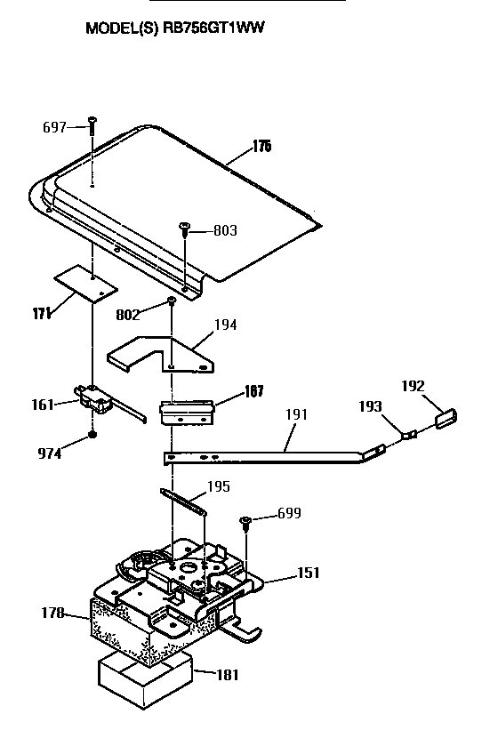 Hotpoint RB756GT1WW latch diagram