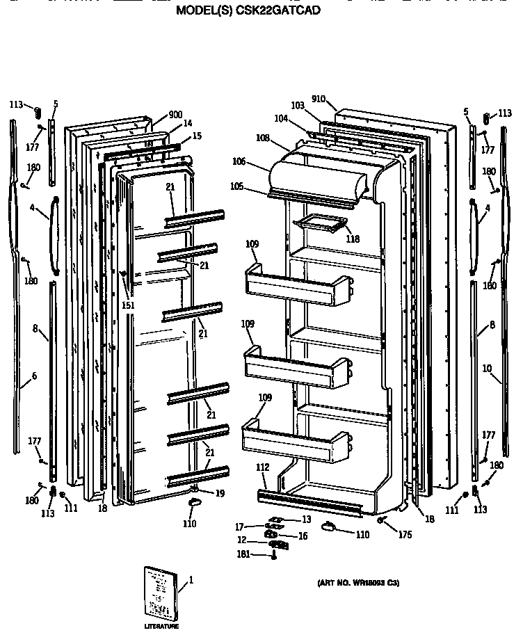 Hotpoint CSK22GATCAD doors diagram
