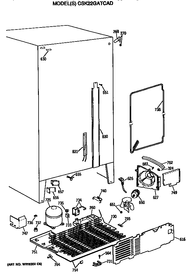 Hotpoint CSK22GATCAD unit diagram