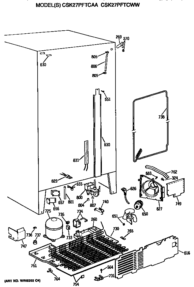 Hotpoint CSK27PFTCAA unit diagram