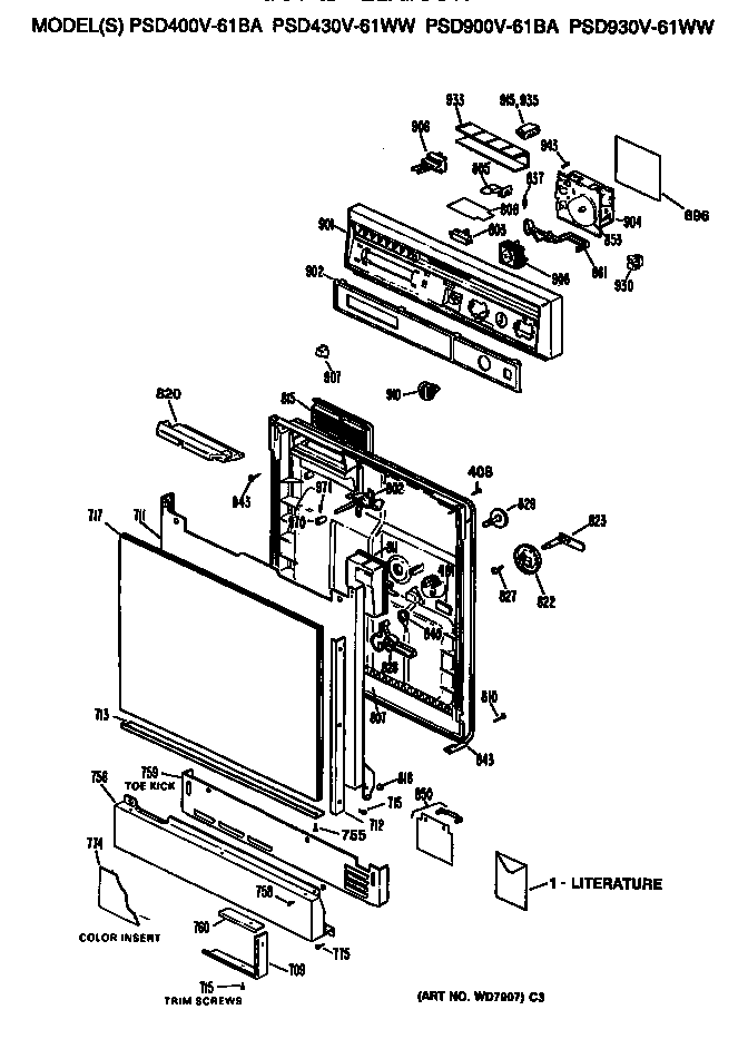 GE PSD430V-61WW null diagram