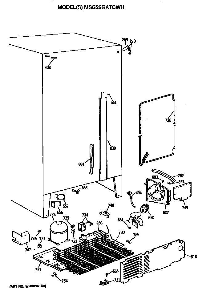 GE MSG22GATCWH unit diagram