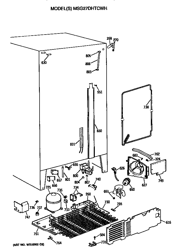 GE MSG27DHTCWH unit diagram
