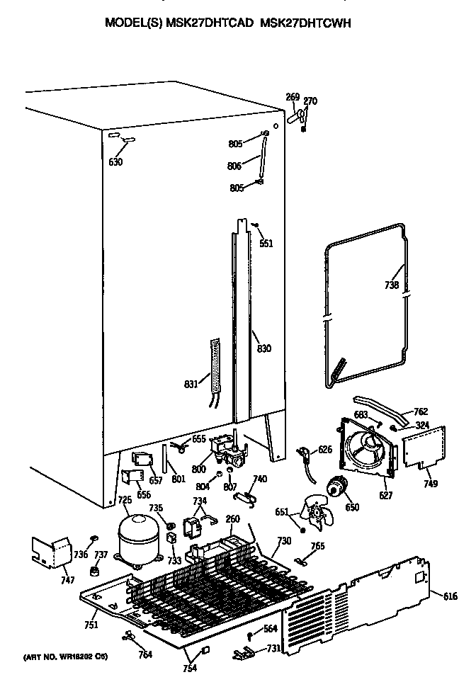 GE MSK27DHTCWH unit diagram