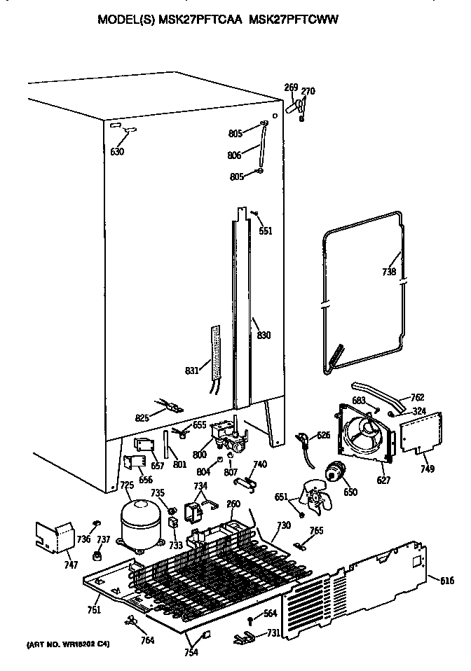 GE MSK27PFTCAA unit diagram