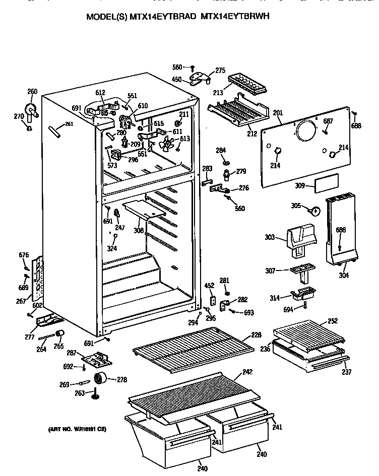 GE MTX14EYTBRAD cabinet diagram