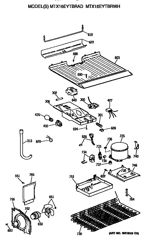 GE MTX16EYTBRWH unit diagram