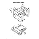 GE JGBS14GES2 oven door and broiler diagram