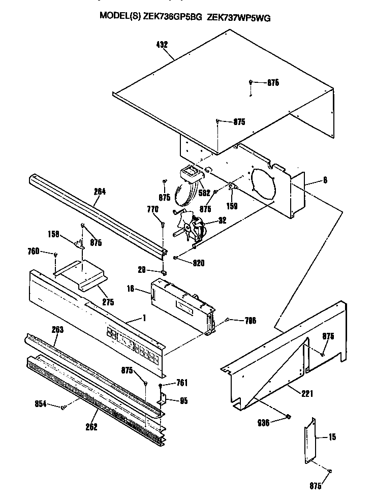 GE ZEK737WP5WG controls diagram
