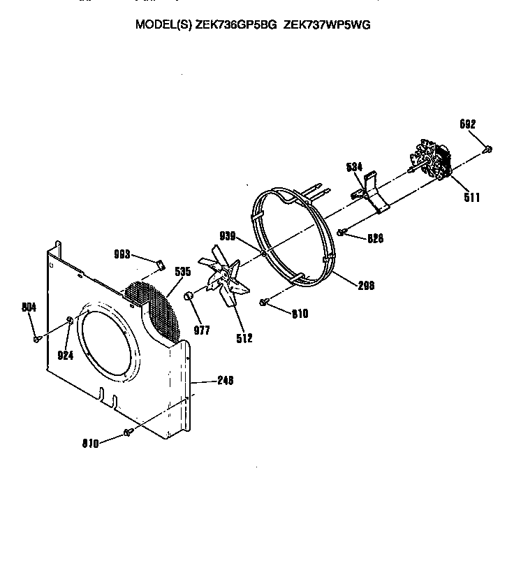 GE ZEK737WP5WG fan diagram