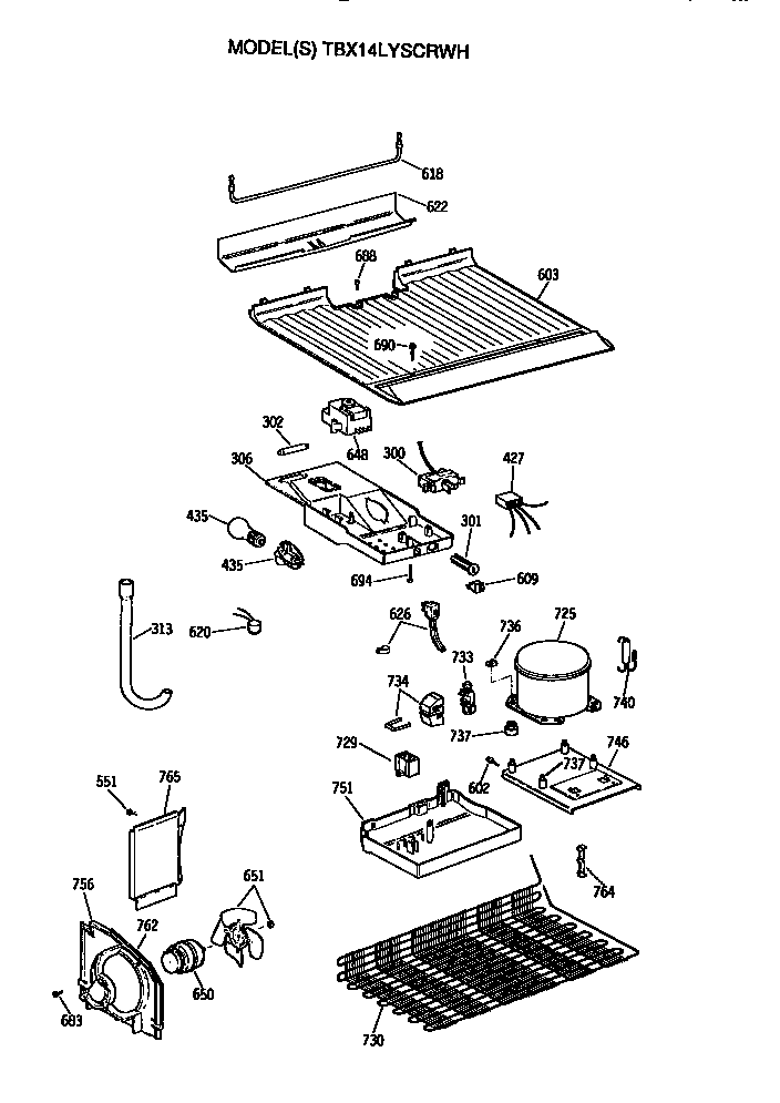 GE TBX14LYSCRWH unit diagram