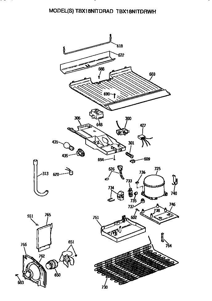 GE TBX18NITDRAD unit diagram