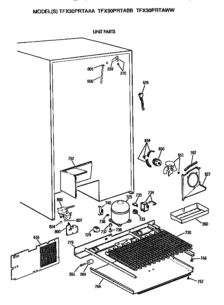 GE TFX30PRTABB unit diagram