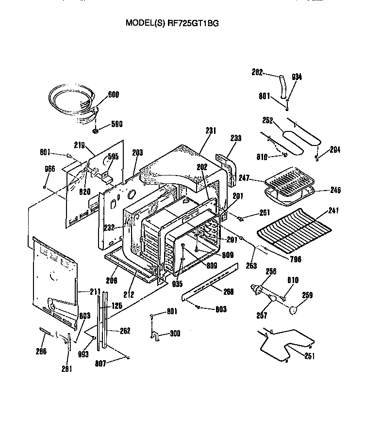 Hotpoint RF725GT1BG main body diagram