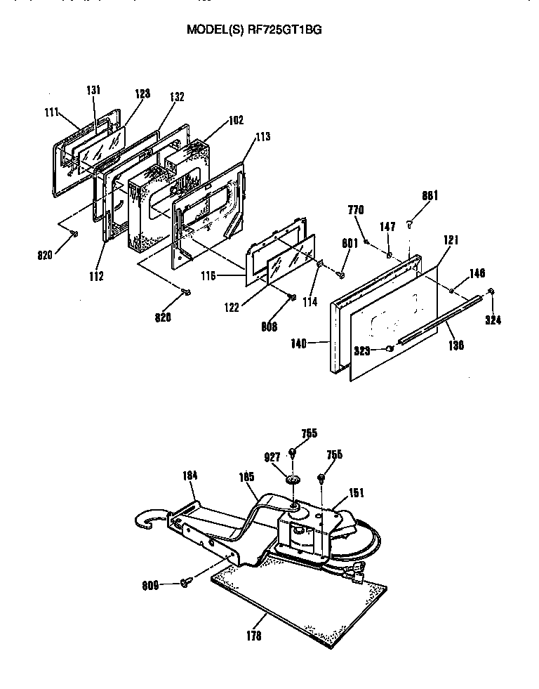 Hotpoint RF725GT1BG door diagram