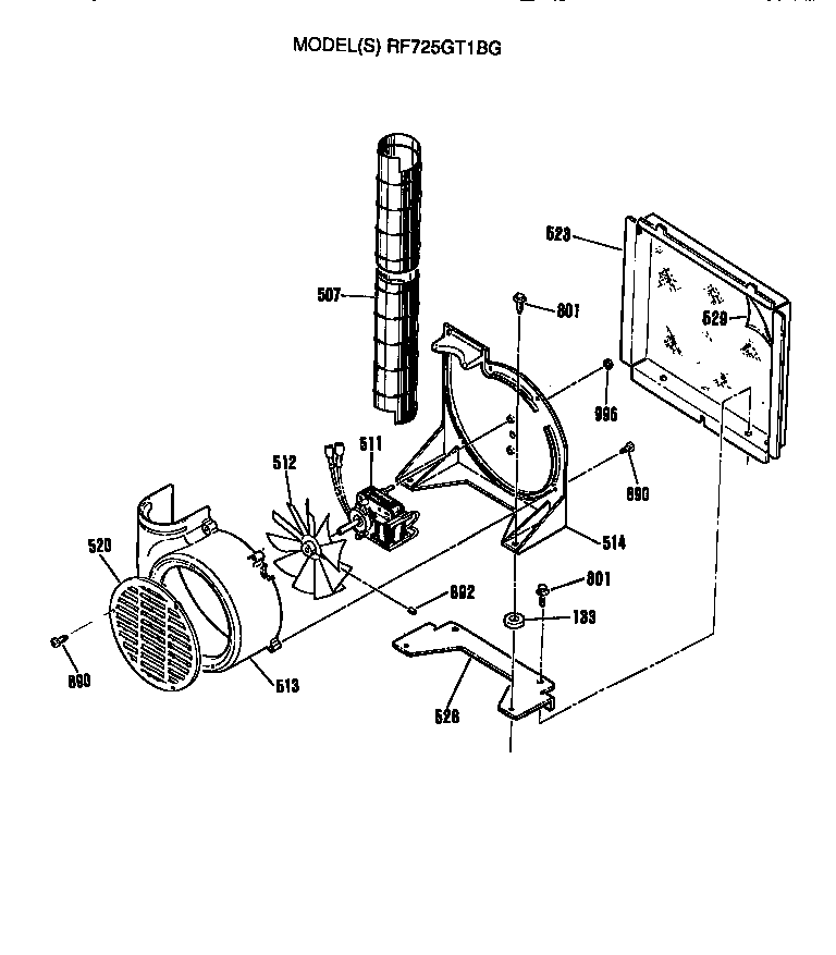 Hotpoint RF725GT1BG fan diagram