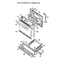 Hotpoint RGB528GET1WH oven door and broiler diagram