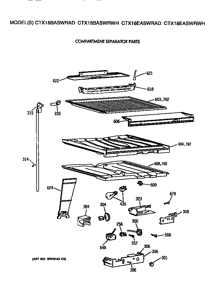 Hotpoint CTX18BASWRAD compartment separator diagram