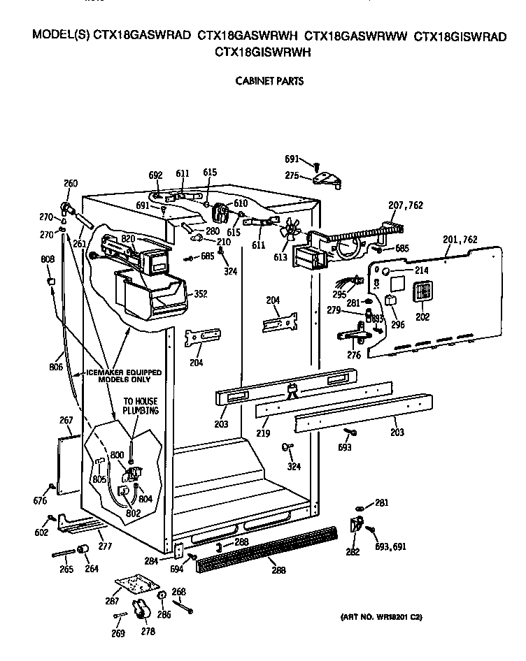 Hotpoint CTX18GASWRAD cabinet diagram