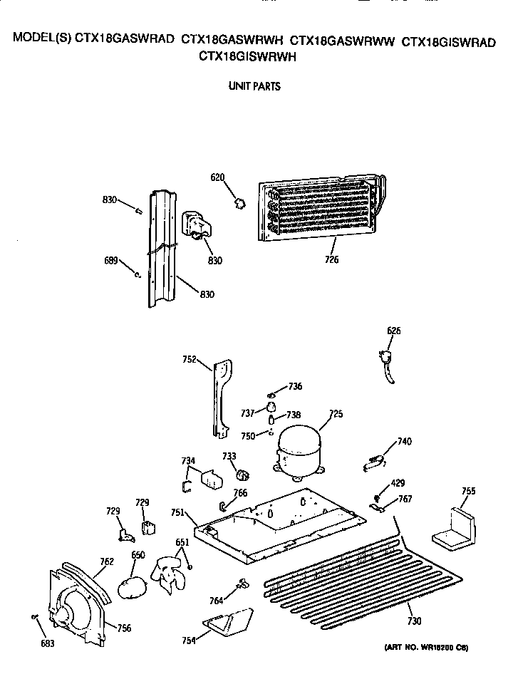 Hotpoint CTX18GASWRAD unit diagram